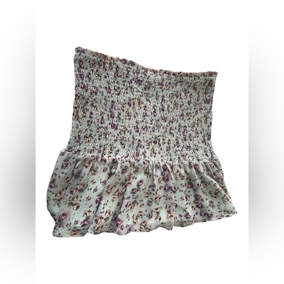 STORIA ~Floral Smocked Ruffle Skirt NWT Large - Picture 2 of 9